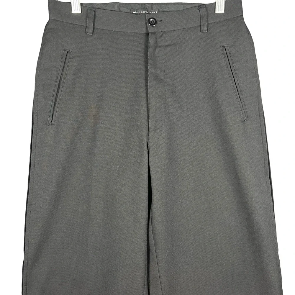 Vincente Nesi Trousers Men 32L‎ Black Wide Leg Textured Minimalist Dress Pants